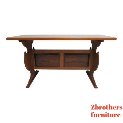 Vintage Solid Teak Mid Century High Top Dining Table Bar Custom