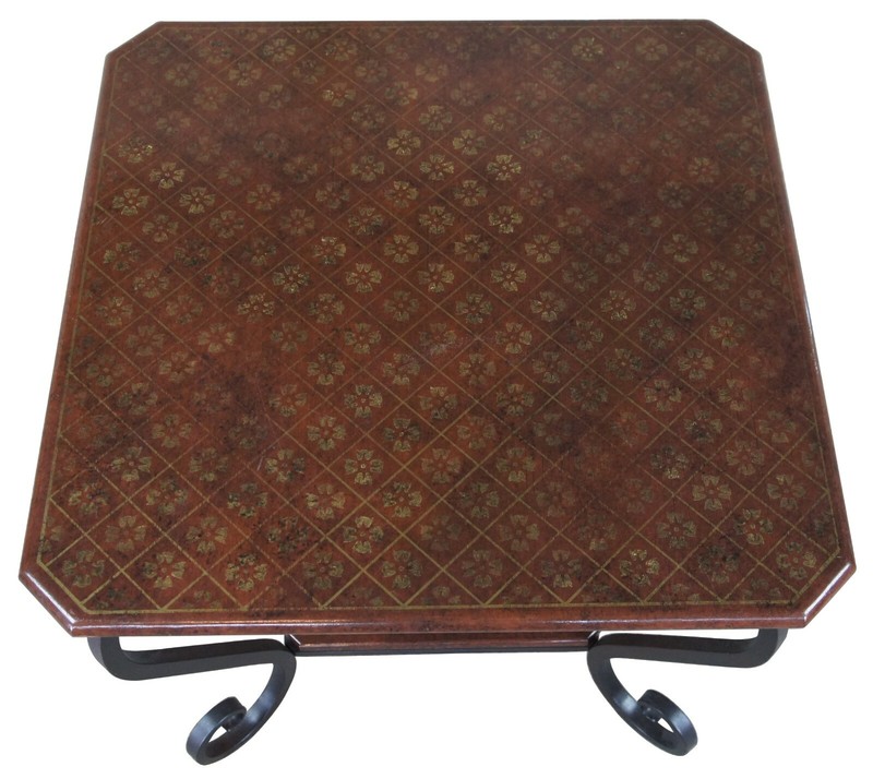 Brunschwig & Fils Vintage French Regency Scrolled Iron & Wood Side Accent Table gallery