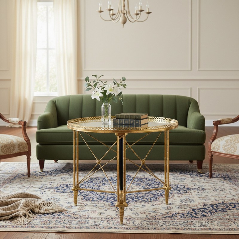 French Gilt Bronze Gueridon Side Table, manner of Maison Jansen ca. 1930s gallery