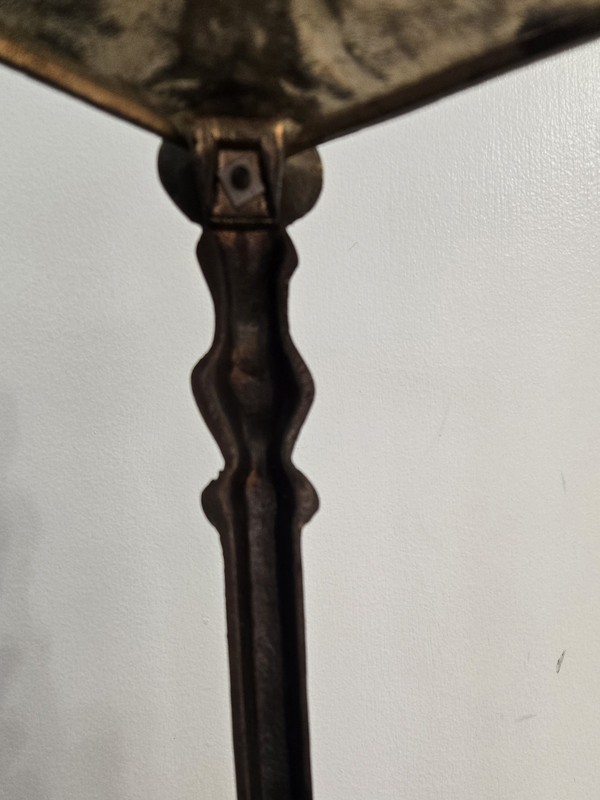 19th Century Embossed 3 Tier Brass Side Table Floral Arabesques Sculpted Busts gallery