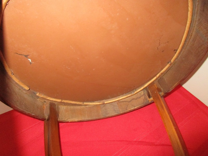 Mid Century Round Solid Wood / Glass End Table / Side Table gallery