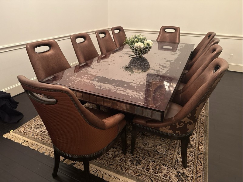 Celebrity style / Marge Carson Designer dining table / 10 Chairs gallery