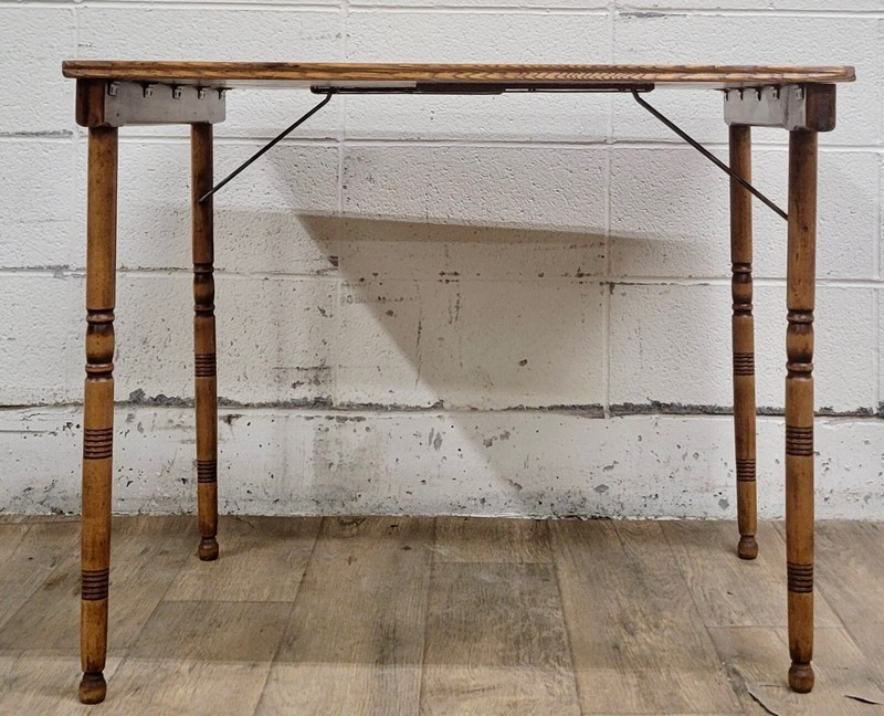 Antique American Folding Work Table Accent Table Sewing Table gallery