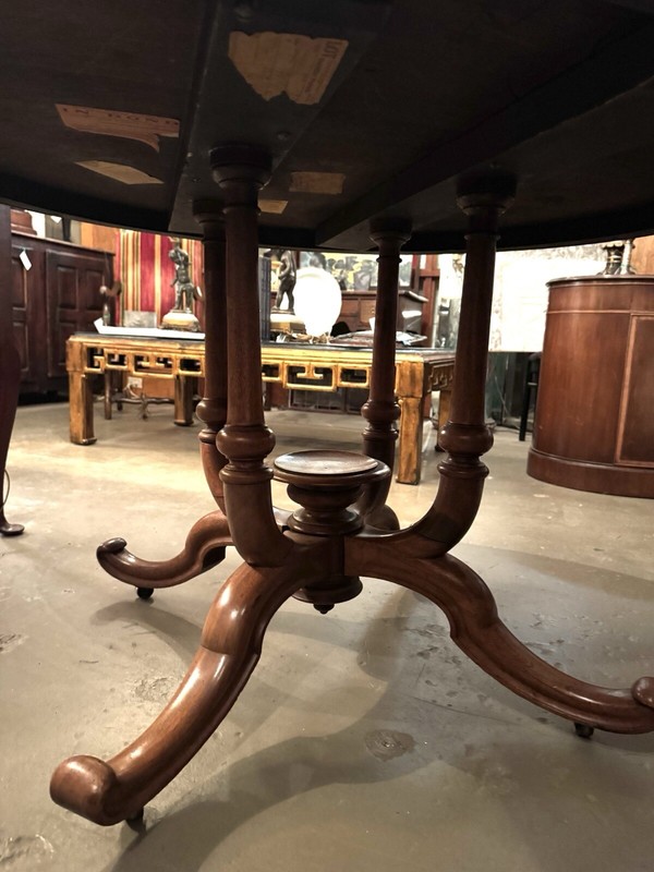 Antique 19th Century Regency Style Center or Dining Table w/ Center Tazza Below gallery