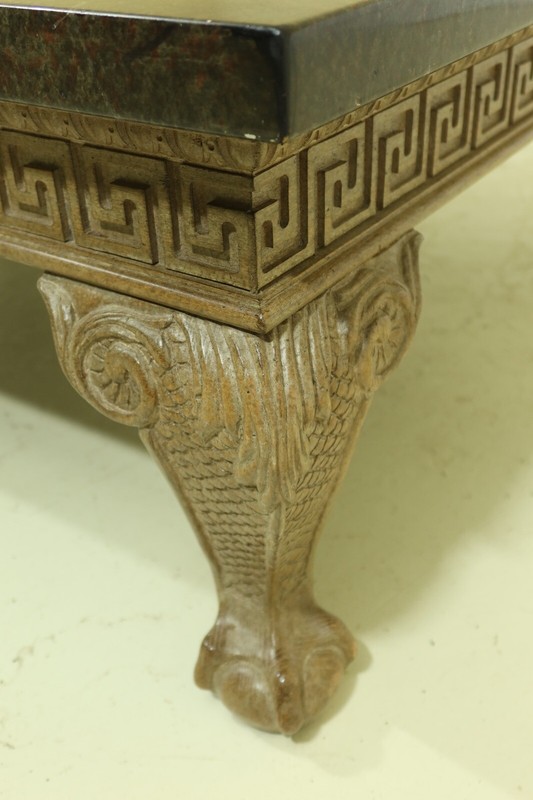 F32768EC: Large Faux Marble Top Ball & Claw Foot Coffee Table gallery