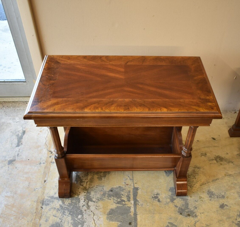 Vintage Mersman Waldron Walnut Side Table with Storage, Magazine Book Rack gallery