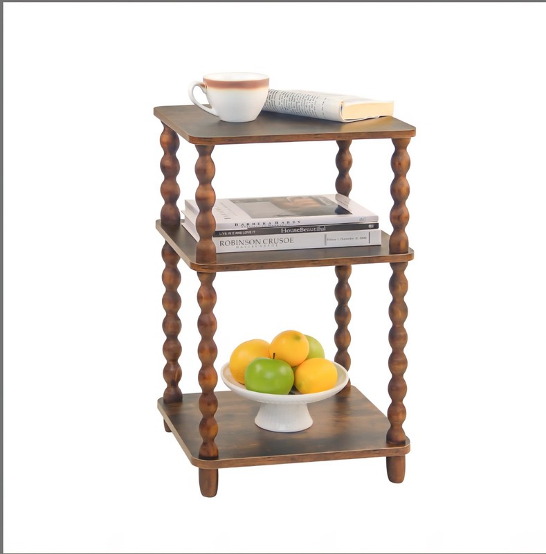 Side table wood, unique, vintage, boho vibes, brown