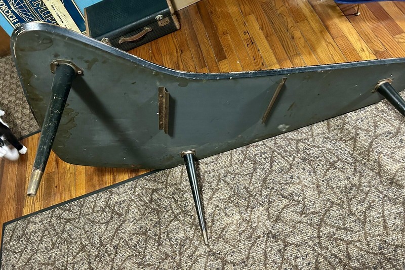 Mid Century Modern Kidney Style Coffee Table Grey Finish gallery