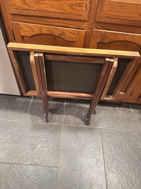 1930’s Vintage Folding Side Table with Floral Design gallery