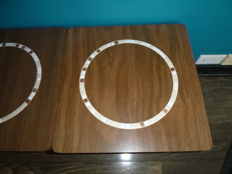 Set of 3 Vtg Mid Century MOD Nesting Stacking Side Tables Laminate TIle Inset gallery