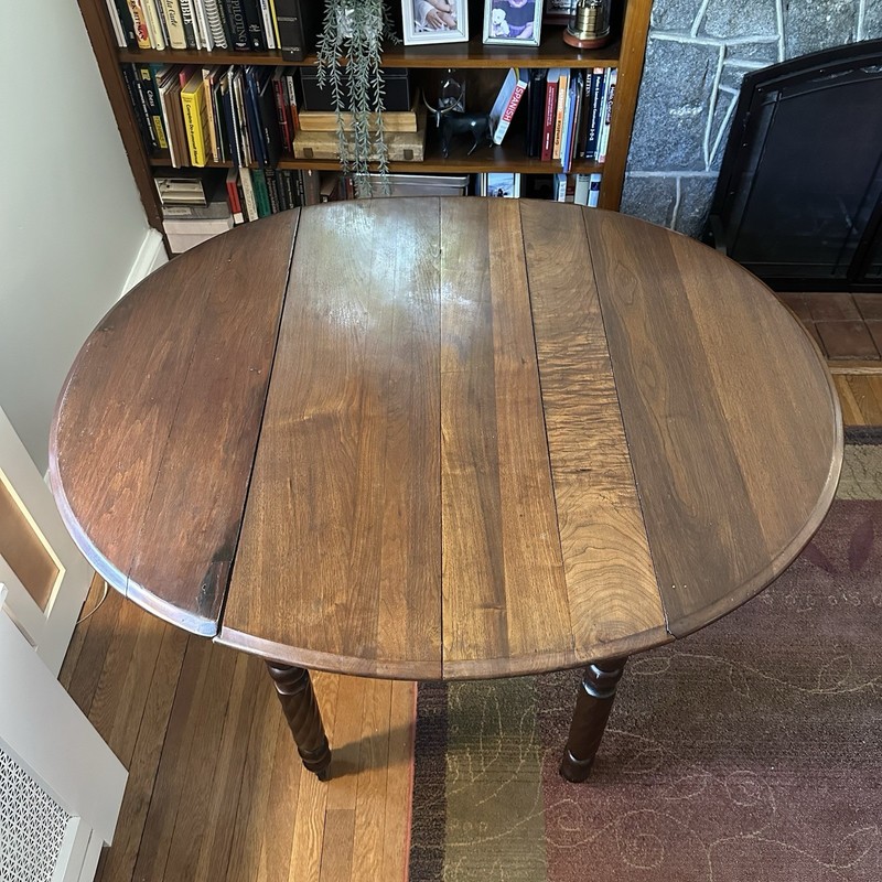 Antique Victorian Solid Walnut Drop-Leaf Table, 1880–1900 gallery