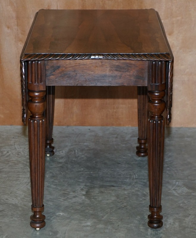 IMPORTANT WILLIAM IV CIRCA 1830 PEMBROKE EXTENDING TABLE EXQUISITE CARVED TIMBER gallery