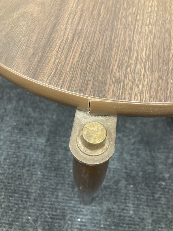 Mid-Century Atomic Walnut Stacking Round Side Tables - Set of 2 gallery