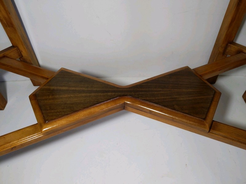 Vintage Art Deco Octagonal Wood Console/Entry/Hall Table - Regency gallery