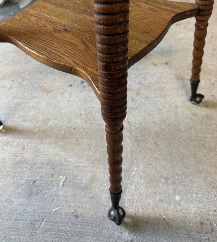 ANTIQUE VICTORIAN GLASS BALL CLAWFOOT PARLOR TABLE gallery