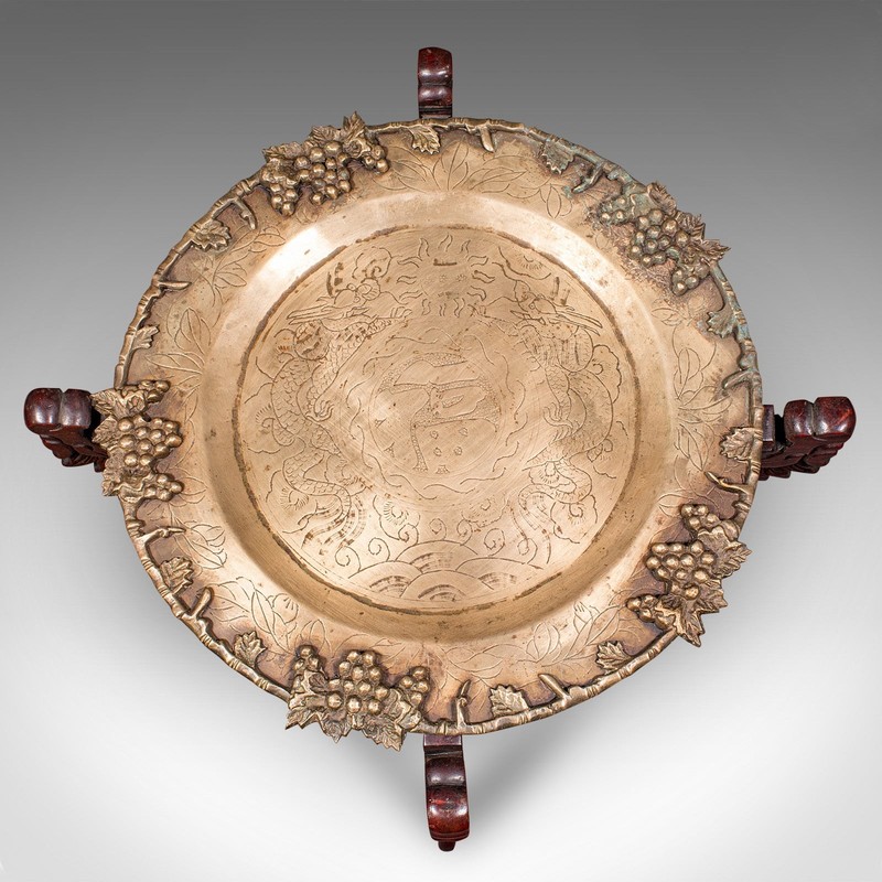 Vintage Cake Table, Oriental, Brass, Mahogany, Afternoon Fancies Stand, Art Deco gallery