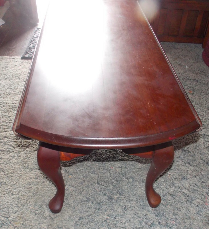 Solid Cherry Mid Century Oval Dropleaf Coffee Table (CT256) gallery