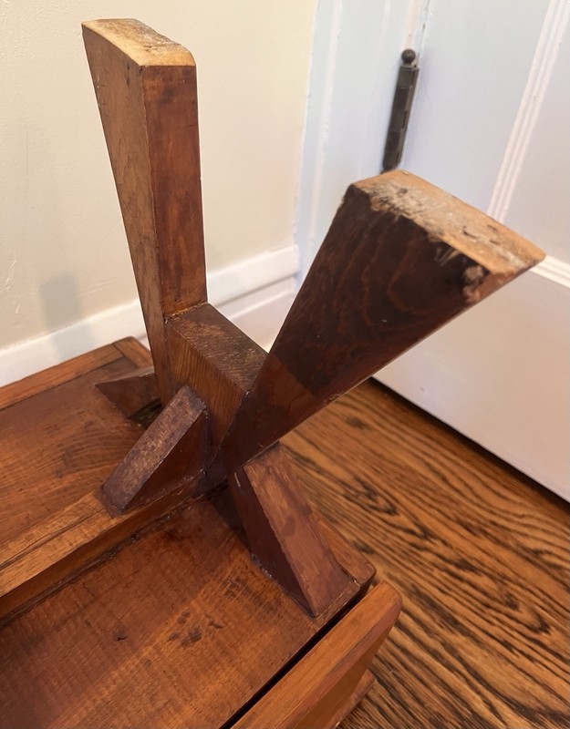 Vintage Handmade Pine Sewing Table Child’s Table Rustic Wood Early American TINY gallery