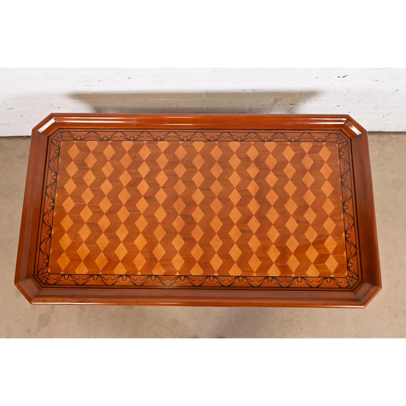 John Widdicomb Italian Provincial Parquetry Top Two-Tier Coffee Table gallery