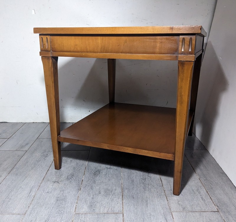 Vintage Lane 1960s Mid Century Modern Walnut Wood 2-Tier End Table A gallery