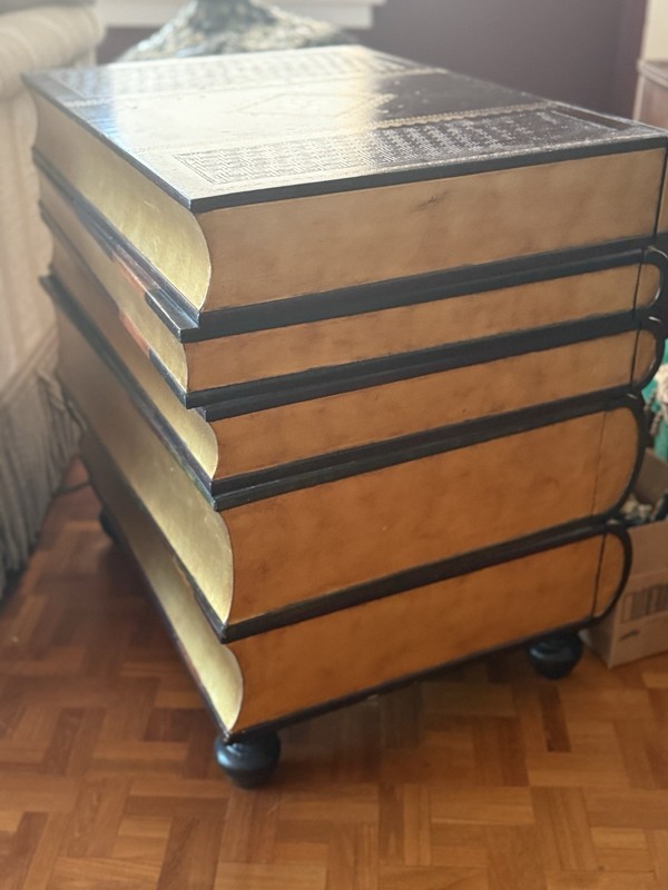 Maitland-Smith Faux Leather Book Box Stacked Library Decor gallery