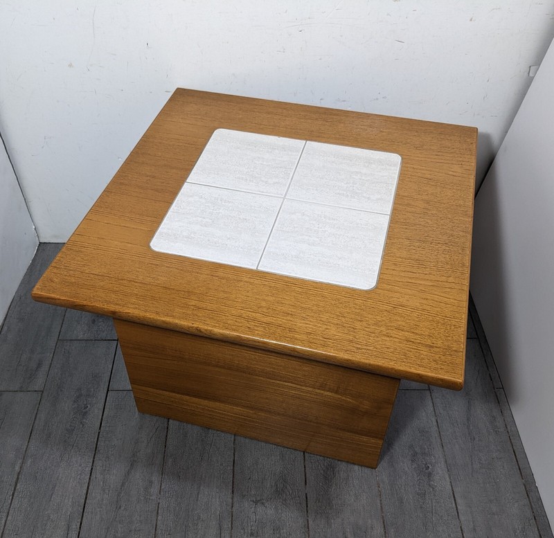 Vintage Gangso Mobler Mid Century Danish Modern Tile Top Teak Wood End Table gallery