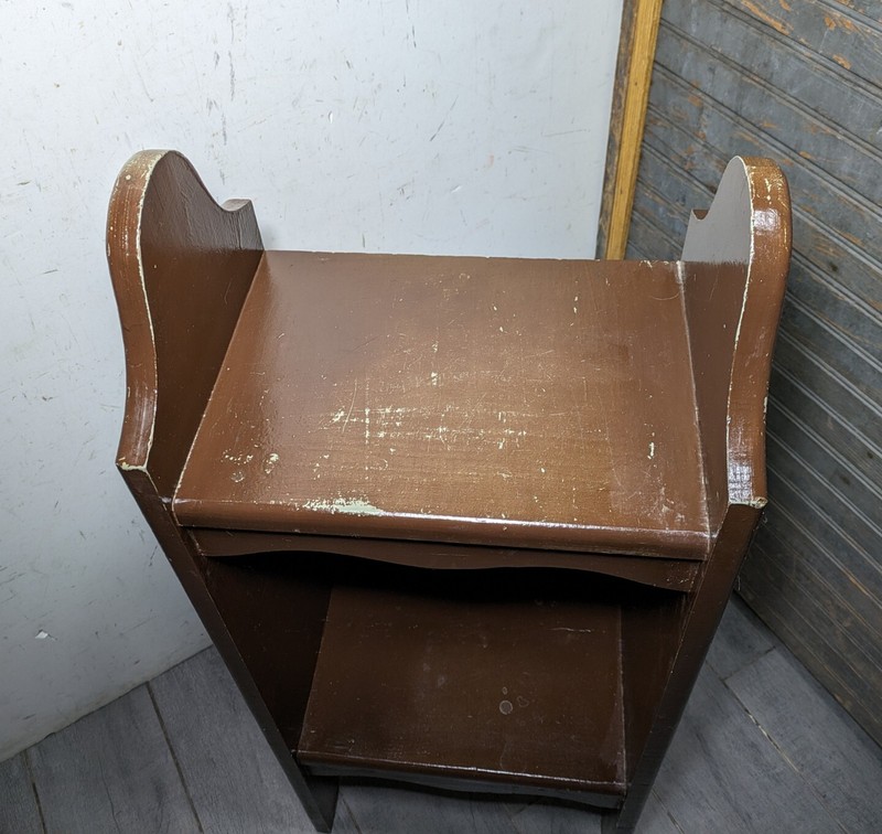 Vintage Rustic Shabby Arts & Crafts Art Deco Style Shelf Table Bedside Cabinet gallery