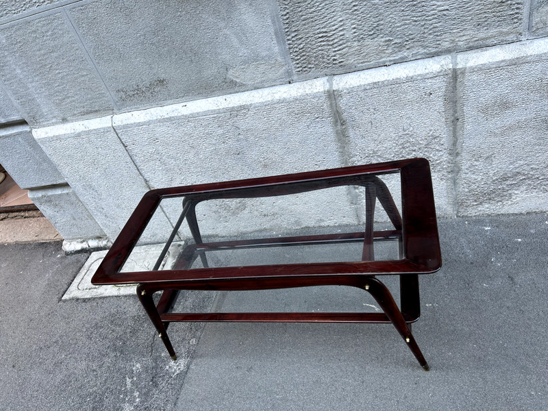 Table 50s Caesar Lacquer Ico Parisi Italian Design Wood Glass Coffee Table gallery