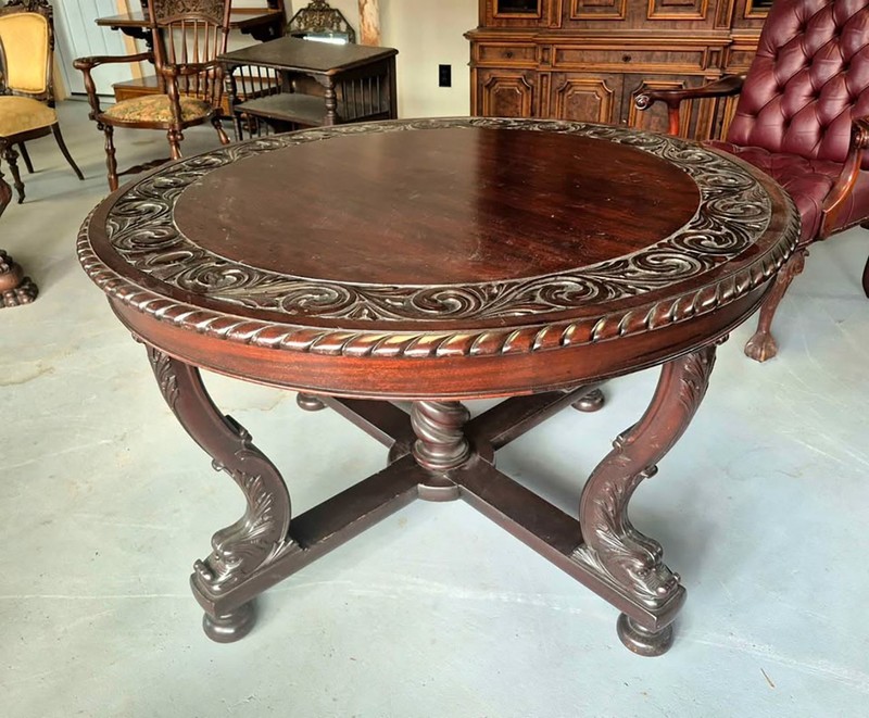 VICTORIAN HORNER STYLE DOLPHIN CENTER TABLE gallery