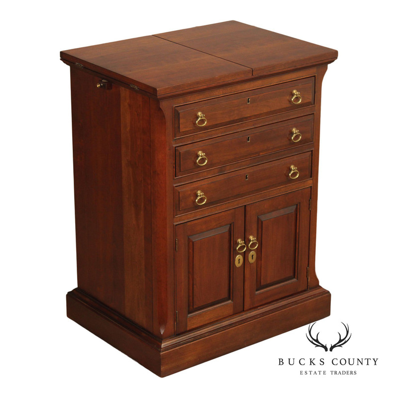 Pennsylvania House Cherry Flip Top Silver Chest Server Cabinet