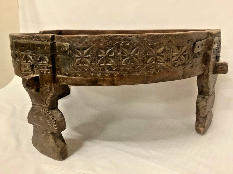 Antique Indian Chakki Teak Coffee Table 19thC gallery