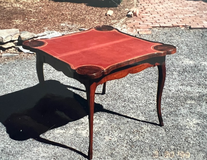 Game Table-Concertina Folding Action – Leather Playing Surface . 18th Century