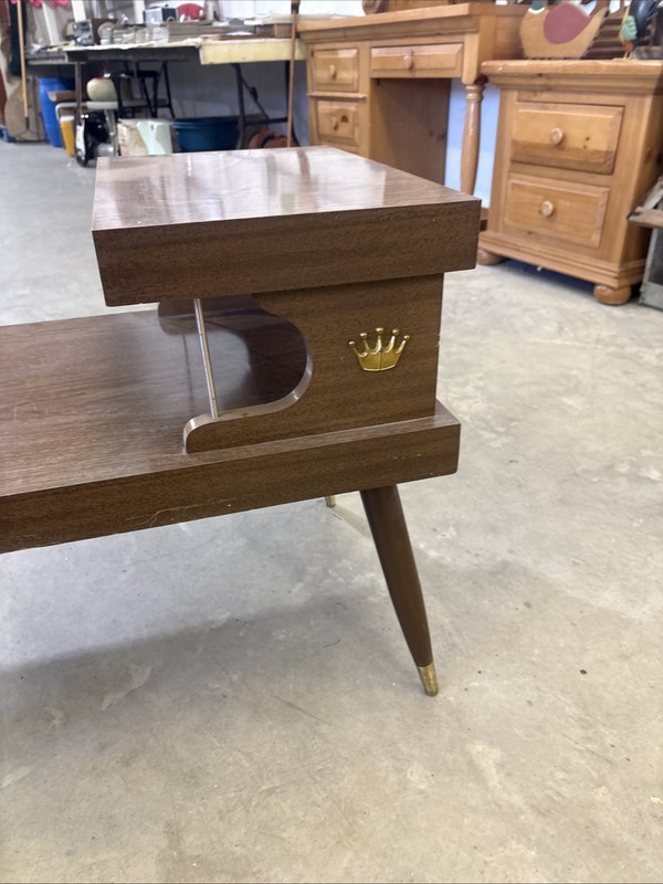 Vintage Mid-Century Modern Two-tier Step End Table Retro Side Table 🔥🔥🔥 gallery