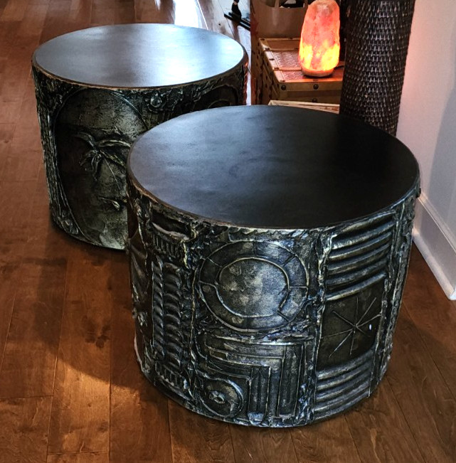 **MCM - WOW!!! Adrian Pearsall Goop Brutalist drum tables GORGEOUS PAIR (2) gallery