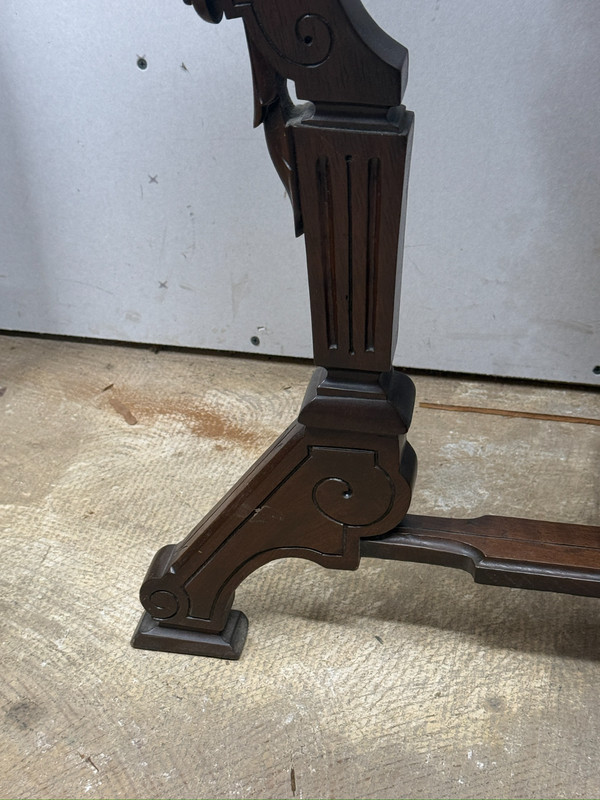 antique Rennaissance revival Victorian walnut parlor center table marble 1870 gallery