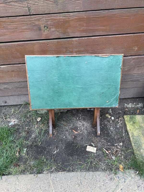 Green Vintage 1920s Small Folding Card game/puzzle Table