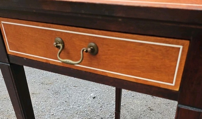 Antique? Federal Inlaid Drop Leaf Breakfast Side Table Drawer BRANDT 26x26x17/37 gallery