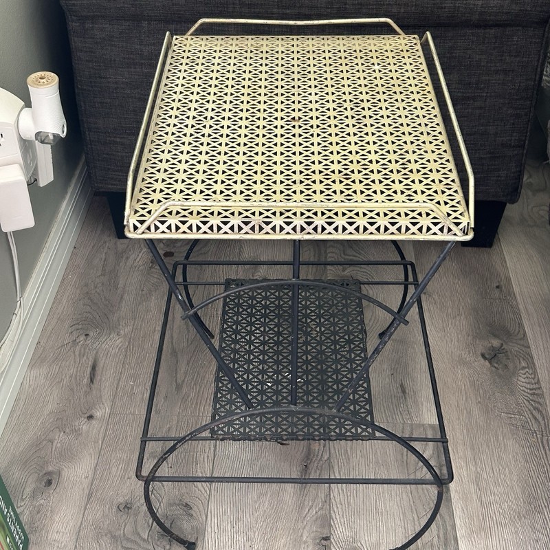 Vintage Metal Shelf Table Stand Server Detachable Top Shelf Tray Unique gallery