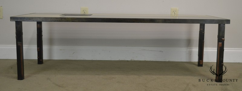 R. Mathis Tutto Metal Design Studio Crafted Iron & Stone Tile Top Coffee Table gallery