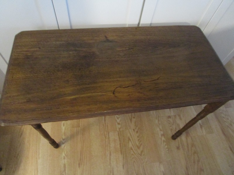 Antique American Wood Folding Working Sewing Accent Table w/ ruler 35.75”w 1900s gallery