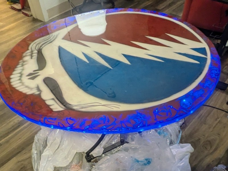 Grateful Dead Steal Your Face Custom Hand Made Table gallery