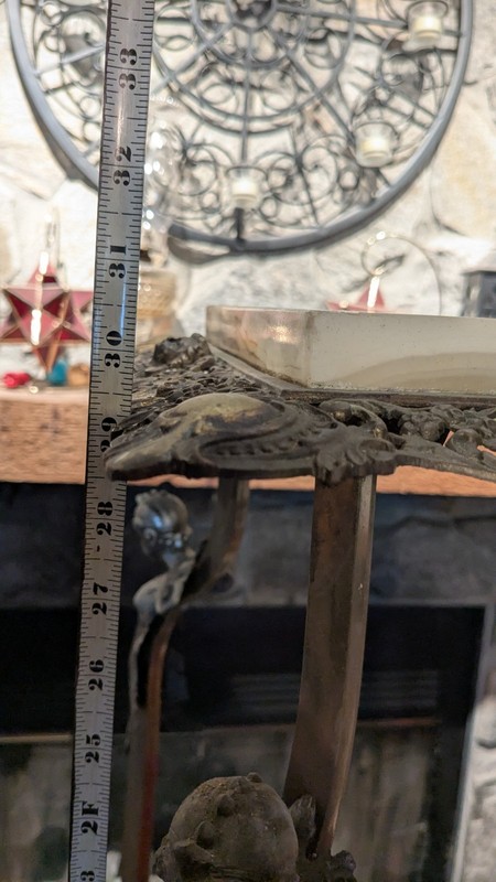 Cast Iron & Onyx Plant Fern Stand Table Statue Pedestal CHERUB CORNERS gallery