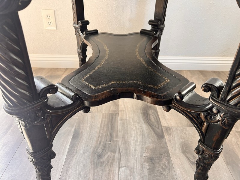 John Richard’s Elegant Black Lacquer Rococo Revival Accent Table – gallery
