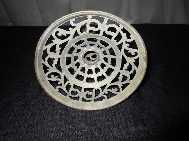 Brass Filigree Table Pedestal Lamp Base Tall Ornate Victorian Style gallery