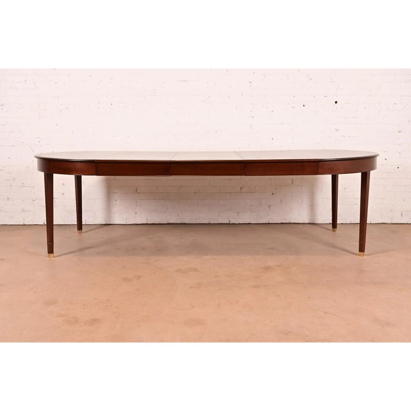 Baker Furniture Style Antique French Regency Louis XVI Mahogany Dining Table gallery