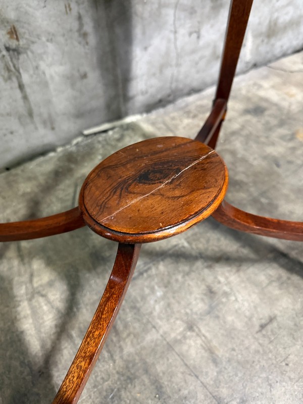 "As Is" Antique Inlaid Oval Occasional Side Table 23x17.5 28.25H Veneer Damage gallery