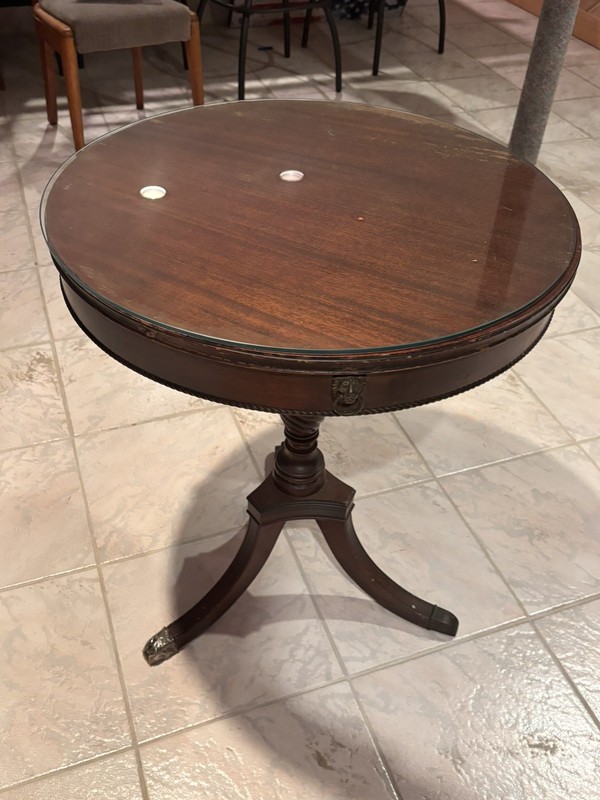 Vintage Round Mahogany Side Table gallery