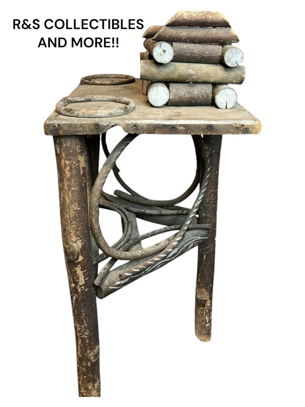 VINTAGE TWIG SIDE TABLE 24” TALL AT TALLEST POINT & TOP OF TABLE IS 13” X 9.75” gallery