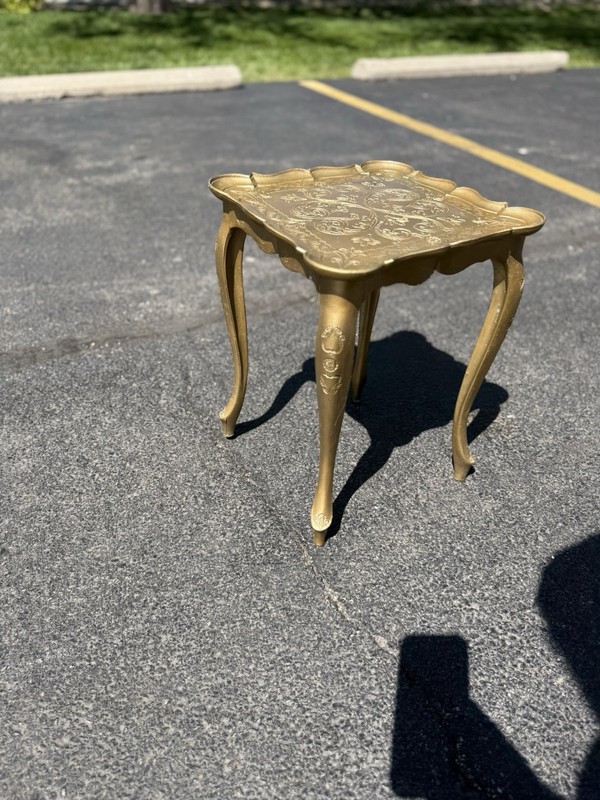 Vintage Italian Florentine Side Table Gold Baroque MCM 12" X 12"X 17” gallery