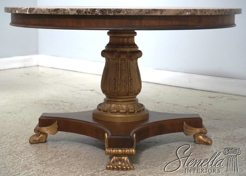 72346: DREXEL HERITAGE Round Regency Style Marble Top Table gallery